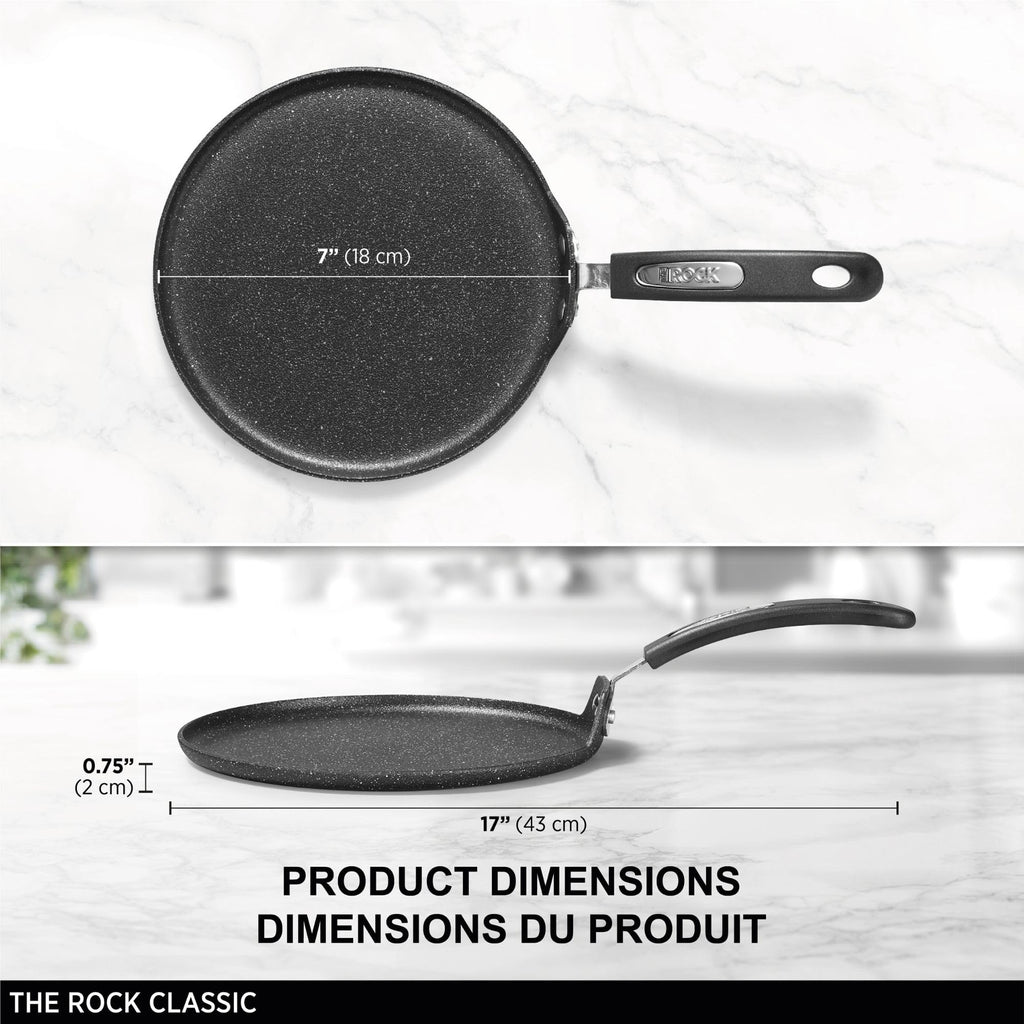 Starfrit The Rock 26cm (10") Non-Stick Multi Pan - Tawa - Durable Forged Aluminum - Induction Ready - Oven Safe - PFOA Free - Easy to Clean - Black
