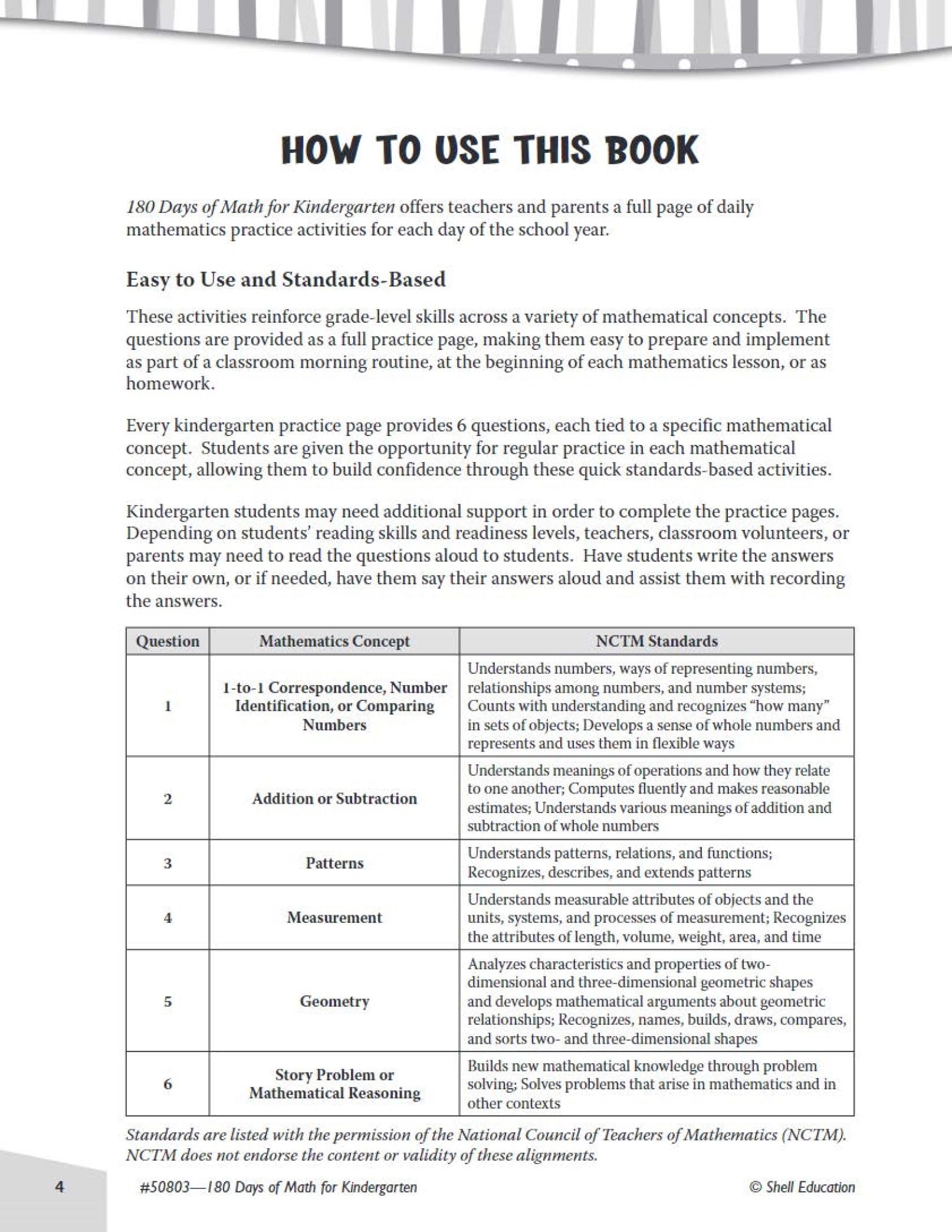 180 Days™: Math for Kindergarten: Practice, Assess, Diagnose