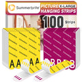 Picture Hanging Strips Heavy Duty XL 50 Pairs/100Strips, Damage Free Hanging Picture Hangers, Removable Adhesive Hook and Loop Wall Strips, Frame Stickers No Nails for Home Decor Wall Posters