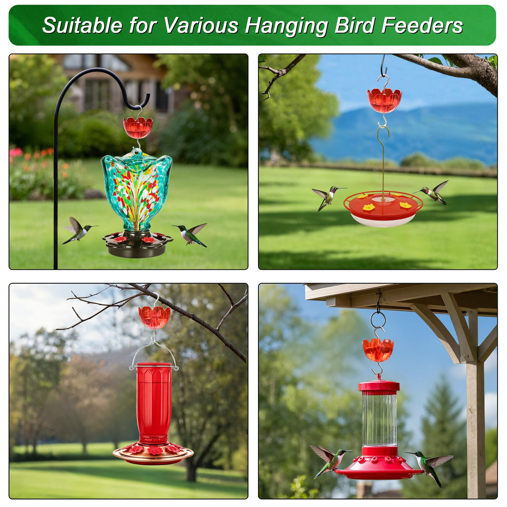 Tinlaviy Ant Moat for Hummingbird Feeders, 6 Packs, Hummingbird Feeder Accessory Hooks, Insect Guard with Large Capacity