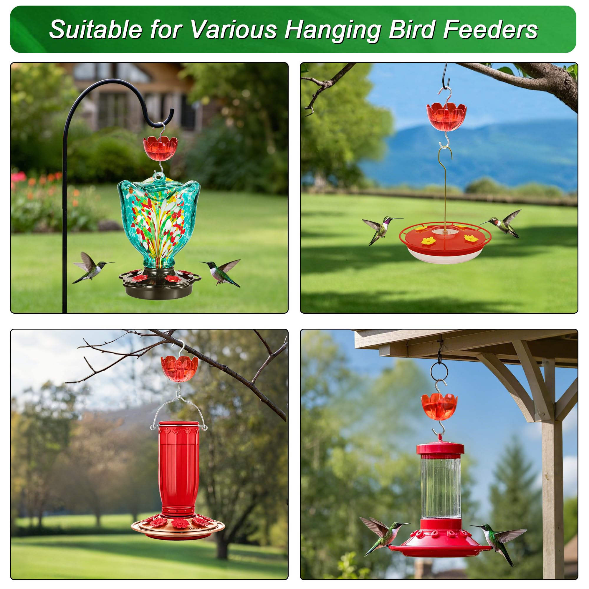 Tinlaviy Ant Moat for Hummingbird Feeders, 6 Packs, Hummingbird Feeder Accessory Hooks, Insect Guard with Large Capacity