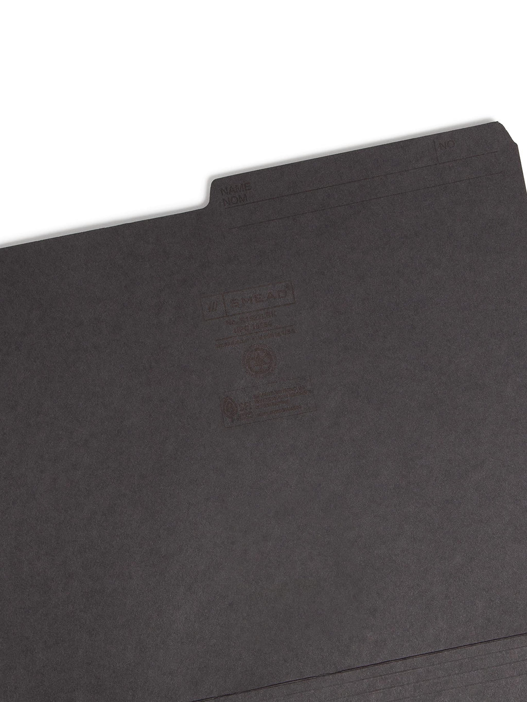 Smead 10364 File Folder, Letter, 1/2-Cut, 2 Reversible Tab, Black, 100 Per Box