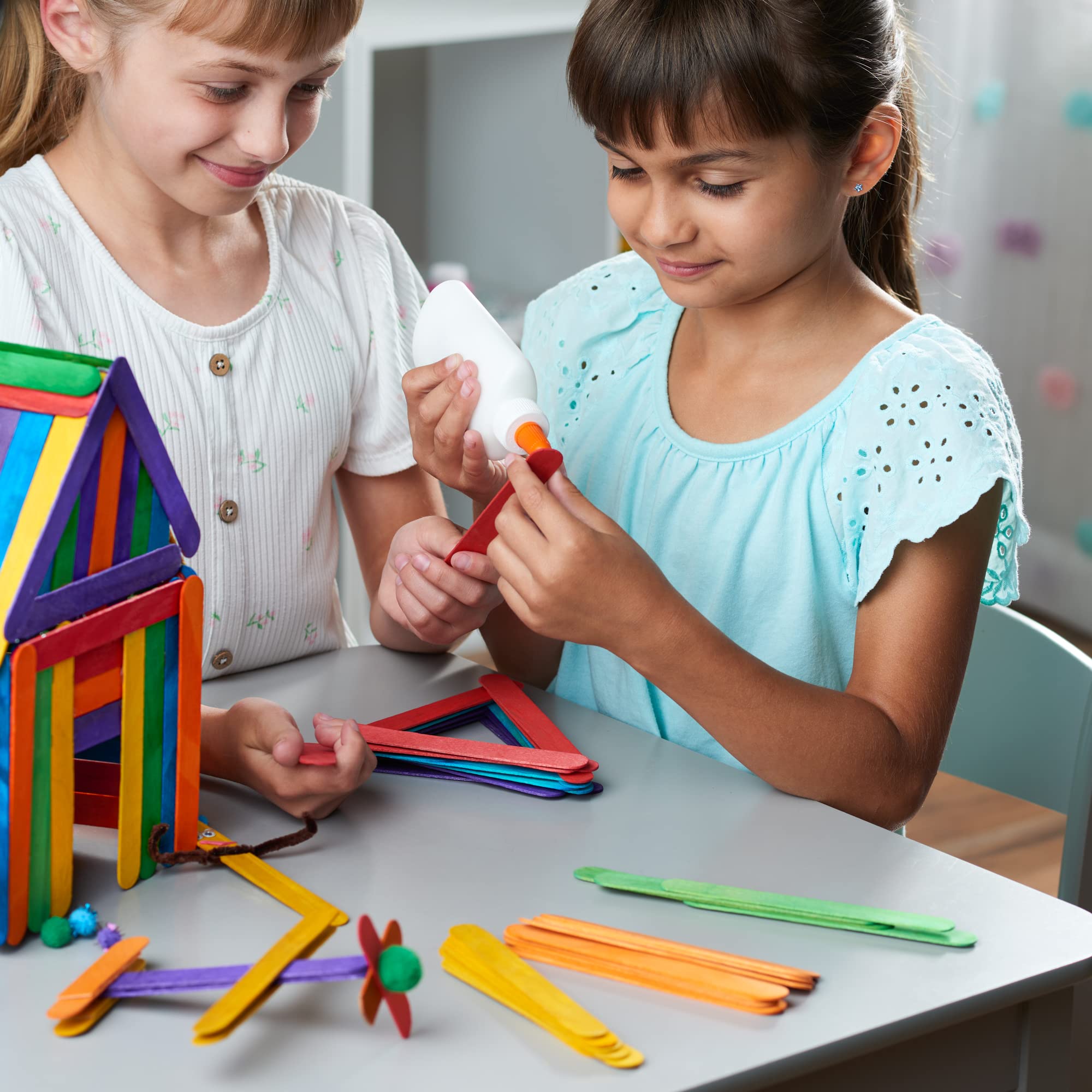 GUSTO [1000 Count] 6 Inch Colored Jumbo Popsicle Sticks for Crafts - ICES, Ice Cream, Waxing, Tongue Depressor Wood Craft Sticks - Formerly Comfy Package