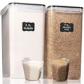 Shazo 2 PC (9.5L | 321 Oz) Flour Sugar Storage Containers - Plastic Extra Large Food Storage Containers with Lids, BPA Free Airtight Kitchen Canister Set for Rice, Cereal & Pasta