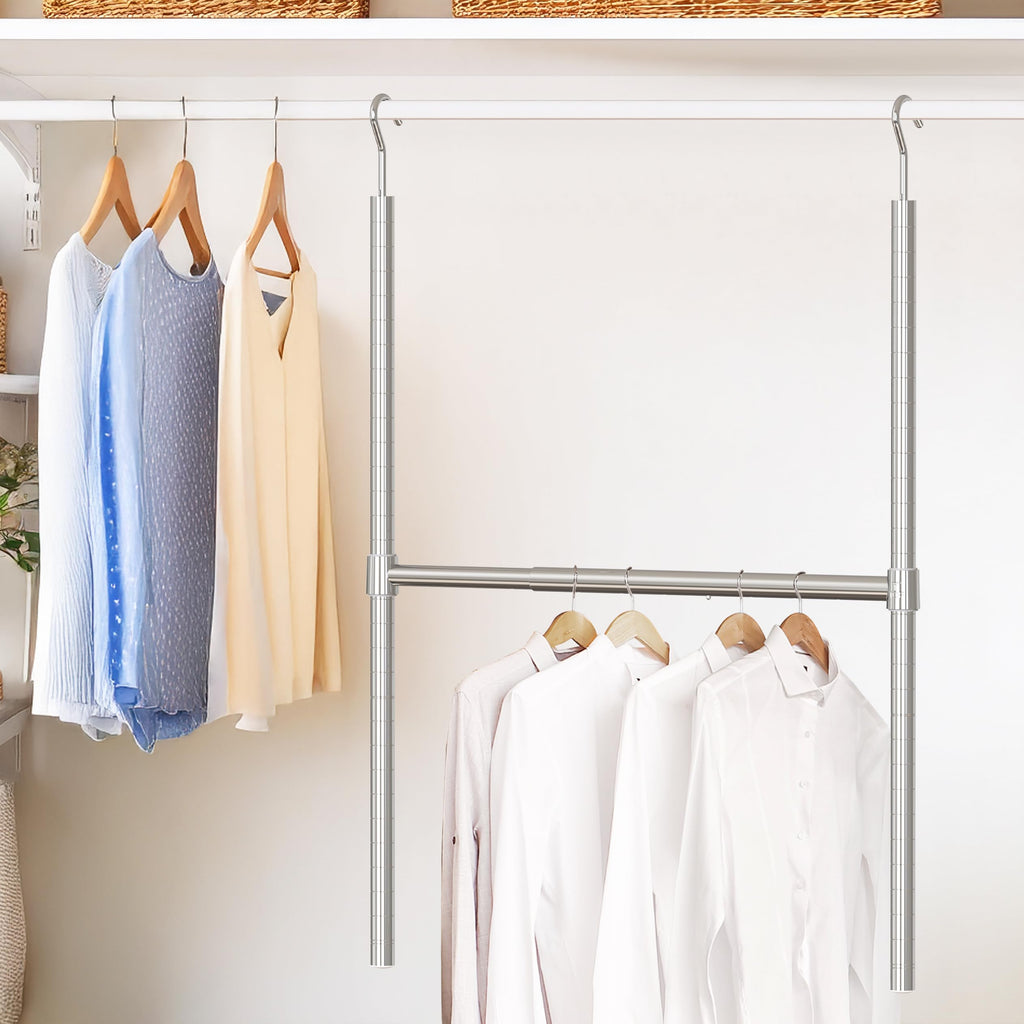 Simple Houseware 18 to 30 Inch Adjustable Closet Hanging Rod, Chrome