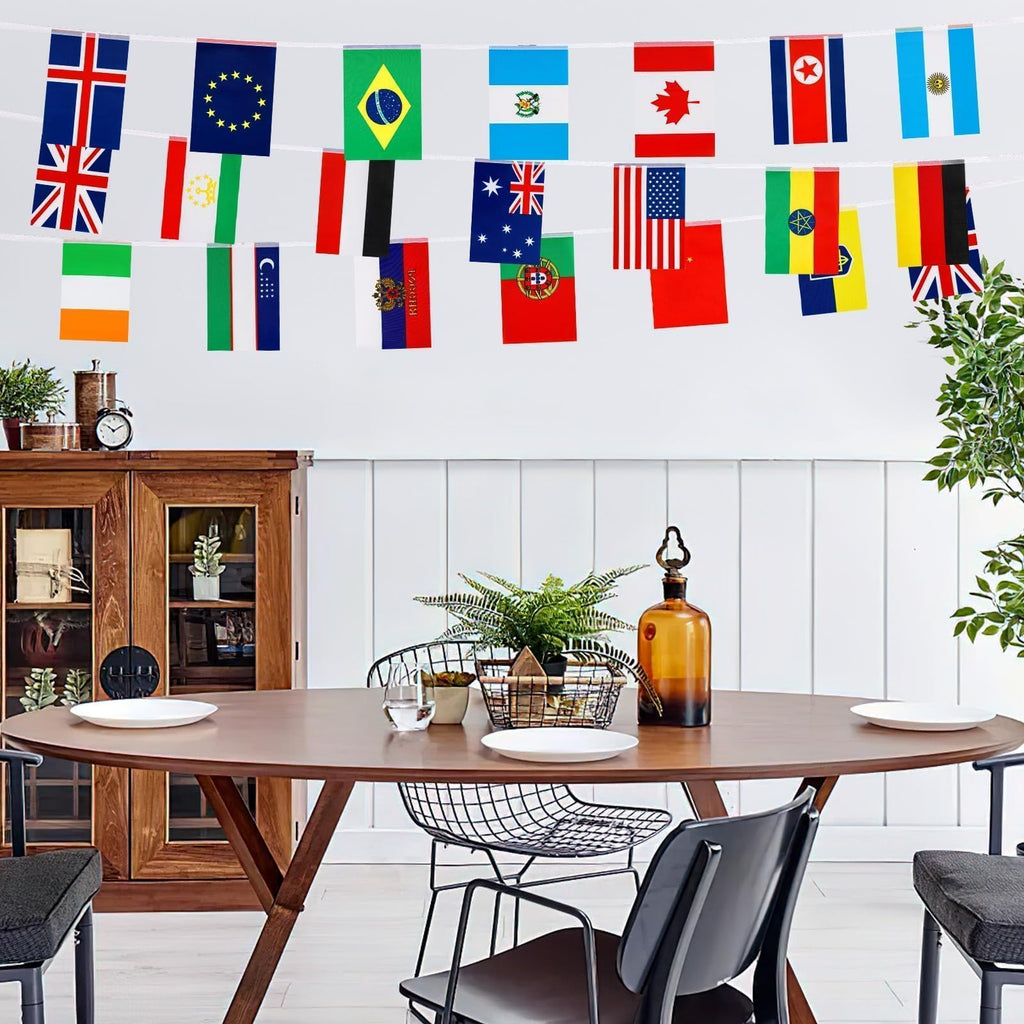 MARFOREVER 100 Countries String Flag, 82ft International Banner String Flags World Flag Bunting Banners for School Festivals Sports Clubs Bars Celebrations Party Decorations
