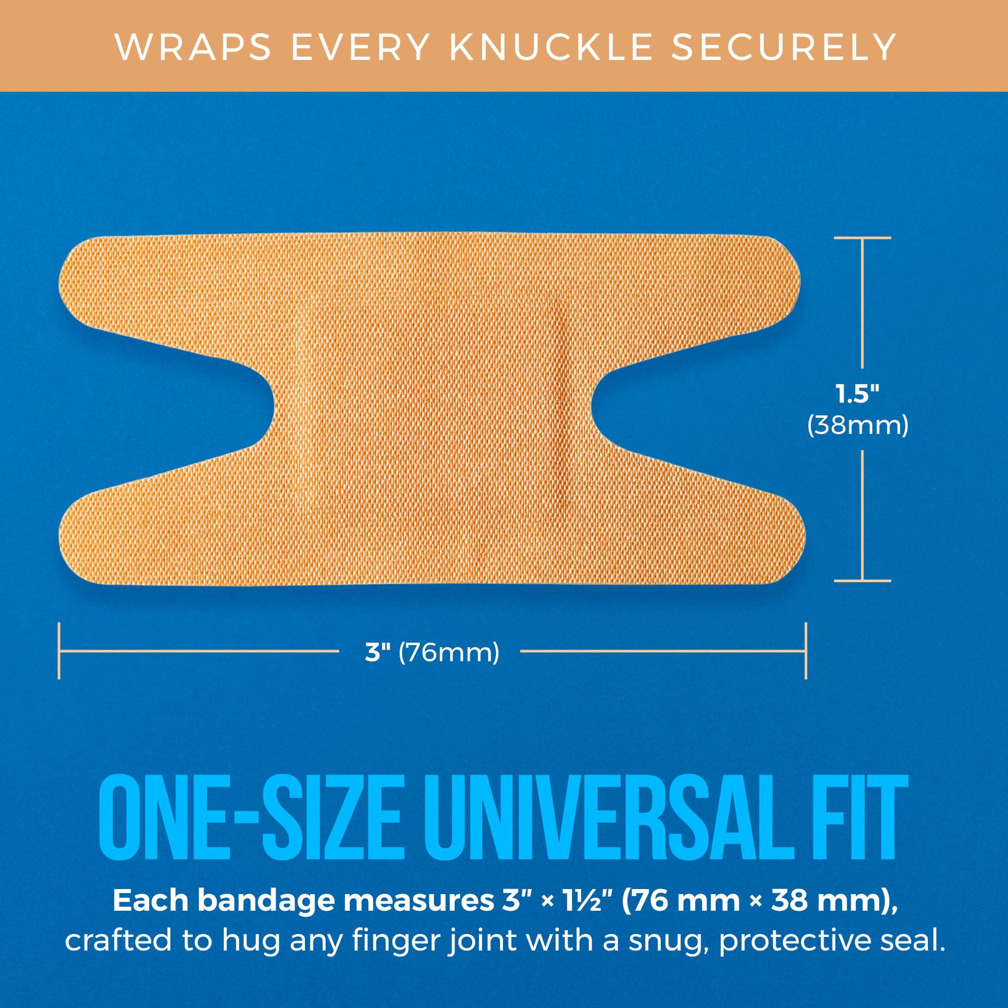Flexible Fabric Bandages - Flex Fabric Adhesive Bandages Knuckle Bandages for Finger Care and to Protect Wounds from Infection - (100 Count Box)