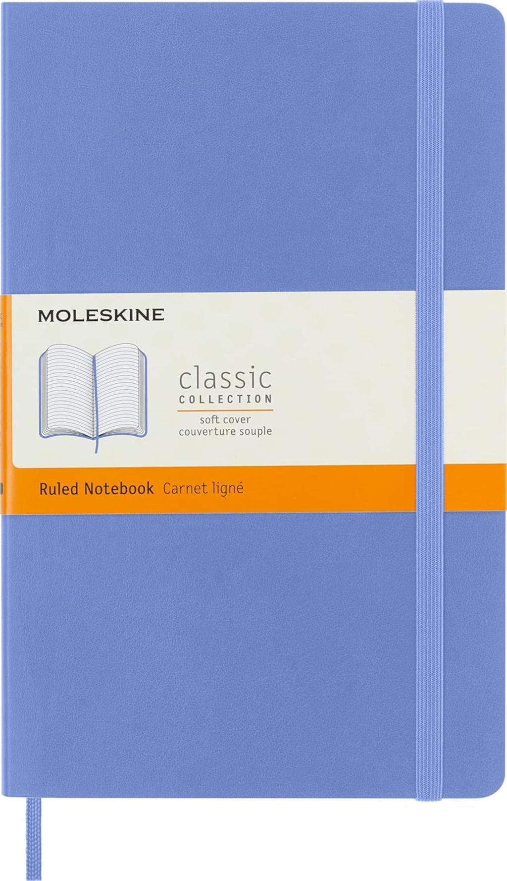 Moleskine Classic Notebook, Large, Ruled, Hydrangea Blue, Soft Cover (5 X 8.25)