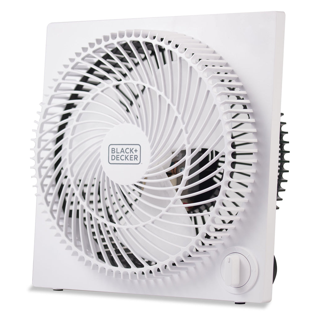 Black & Decker 9 in. Frameless Tabletop Box Fan, White
