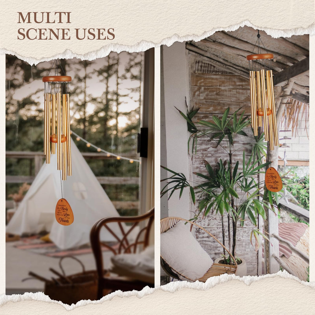 Leebbsin 50th Anniversary Wedding Wind Chime - Romantic Golden for Couple, Parents, Wife, Husband, Friends - Keepsake Ideas