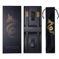 Youda Golden Dragon Chopsticks Set-Premium Alloy Metal Reusable Chopsticks with Holder & Gift Bag, Traditional Chinese Design, Dishwasher Safe, Elegant Gift Box (2 Pairs)