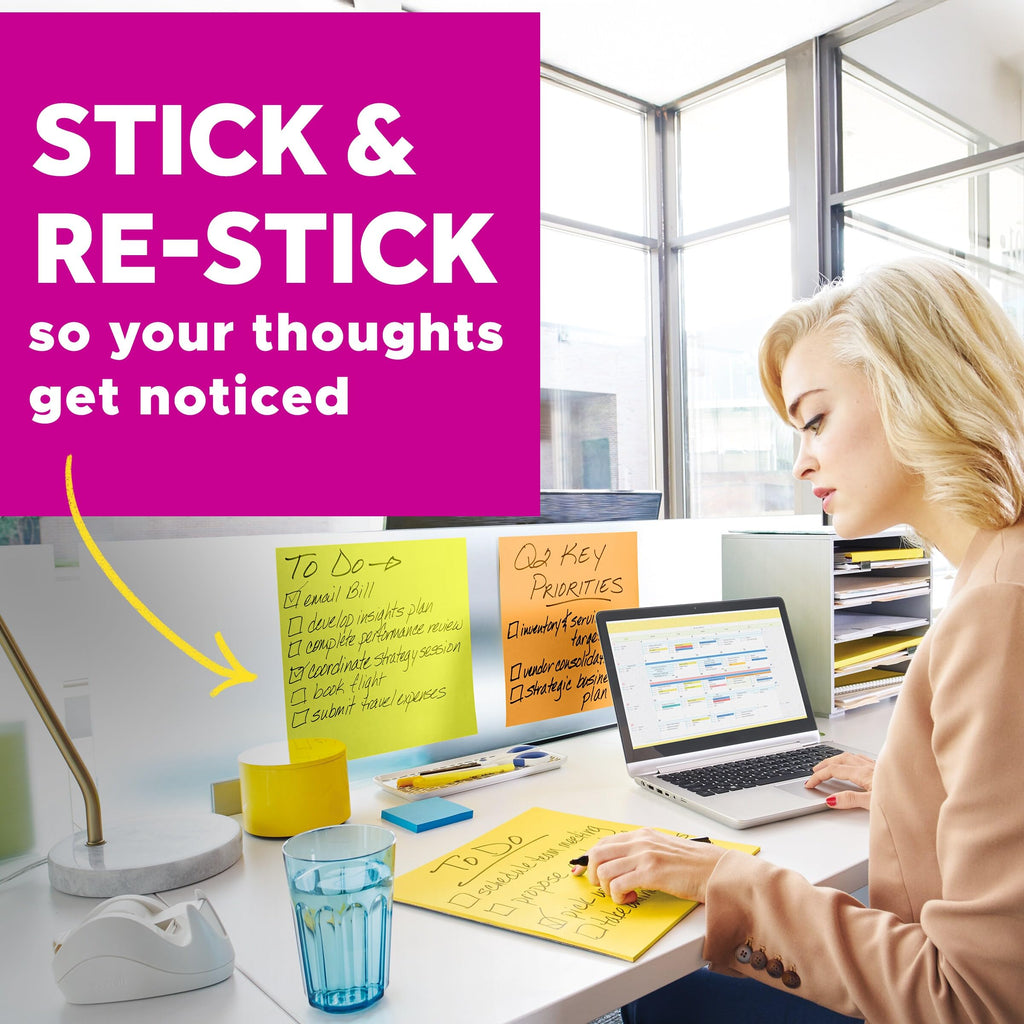 Post-it Super Sticky Big Notes, 8 in. x 8 in., Extra Large Sticky Notes in Fresh Mint, 2 Pads, 60 Sheets Total, Great for Vision Boards, Creative Projects, Study Spaces, Group Brainstorming, and More