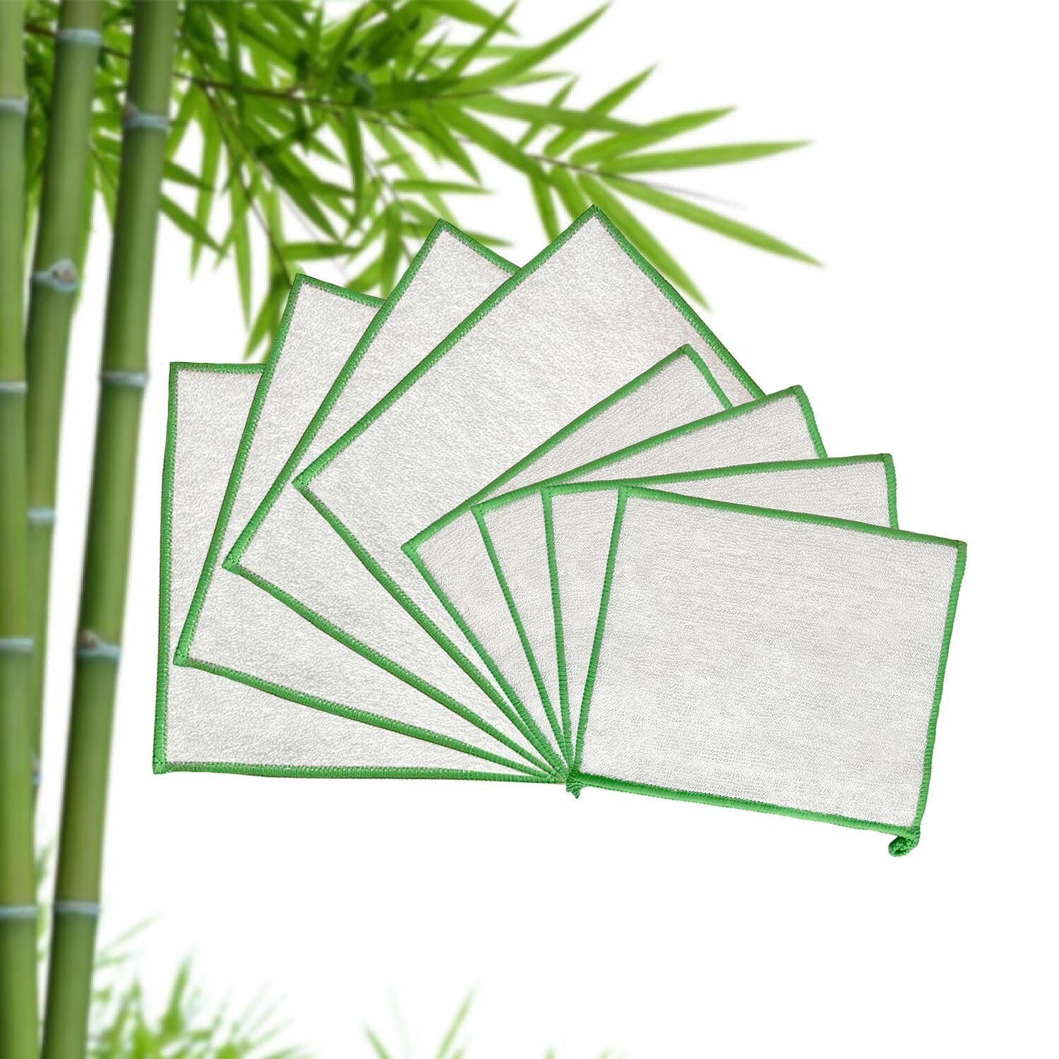 100% Bamboo Kitchen Dish Cloths Dish rags & Kitchen Wipes Odor Free,Washable, Absorbent, Sustainable, Durable 4 Larger & 4 Small,Total 8 Pack