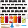JMIATRY 30PCS Plastic Shot Bottles with Lids 4oz/120ml Ginger Shots Bottles Resuable Juice Bottles Clear Small Bottles for Juicing Shots Mini Fridge, Juices, Water