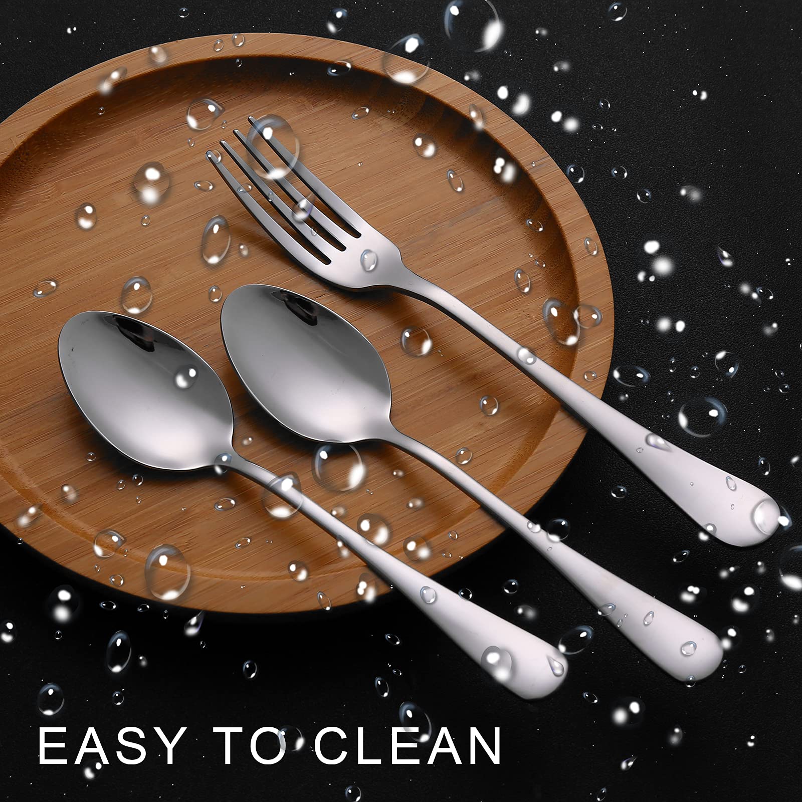 Set of 12, Stainless Steel Dinner Forks and Spoons Silverware Set, Heavy-Duty Dinner Forks (8 Inch) and Spoons(6.7 Inch) Cutlery Set, Dishwasher Safe (Silver)