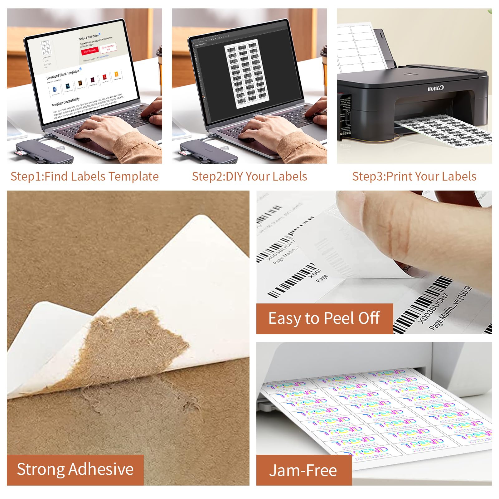 1" x 2 5/8" (100 Sheets) Address Labels, Labels Sticker Paper for Laser/Ink Jet Printer, Printable and Writable White Sticker Labels- Matte, 30 per Page Labels (Total 3000 Labels)