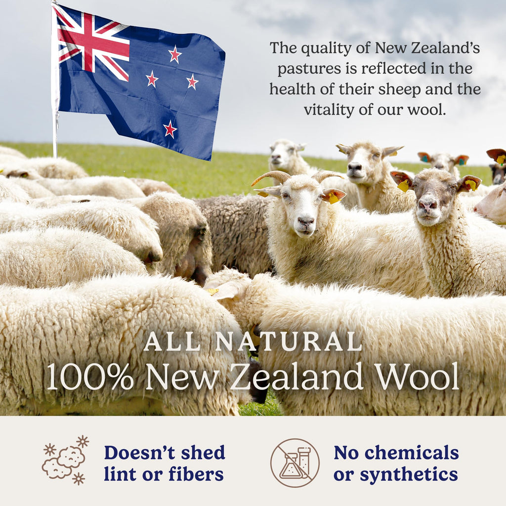 Handy Laundry Sheep Wool Dryer Balls Pack of 6 Premium 100% Natural XL Fabric Softener Reusable, Saves Drying Time