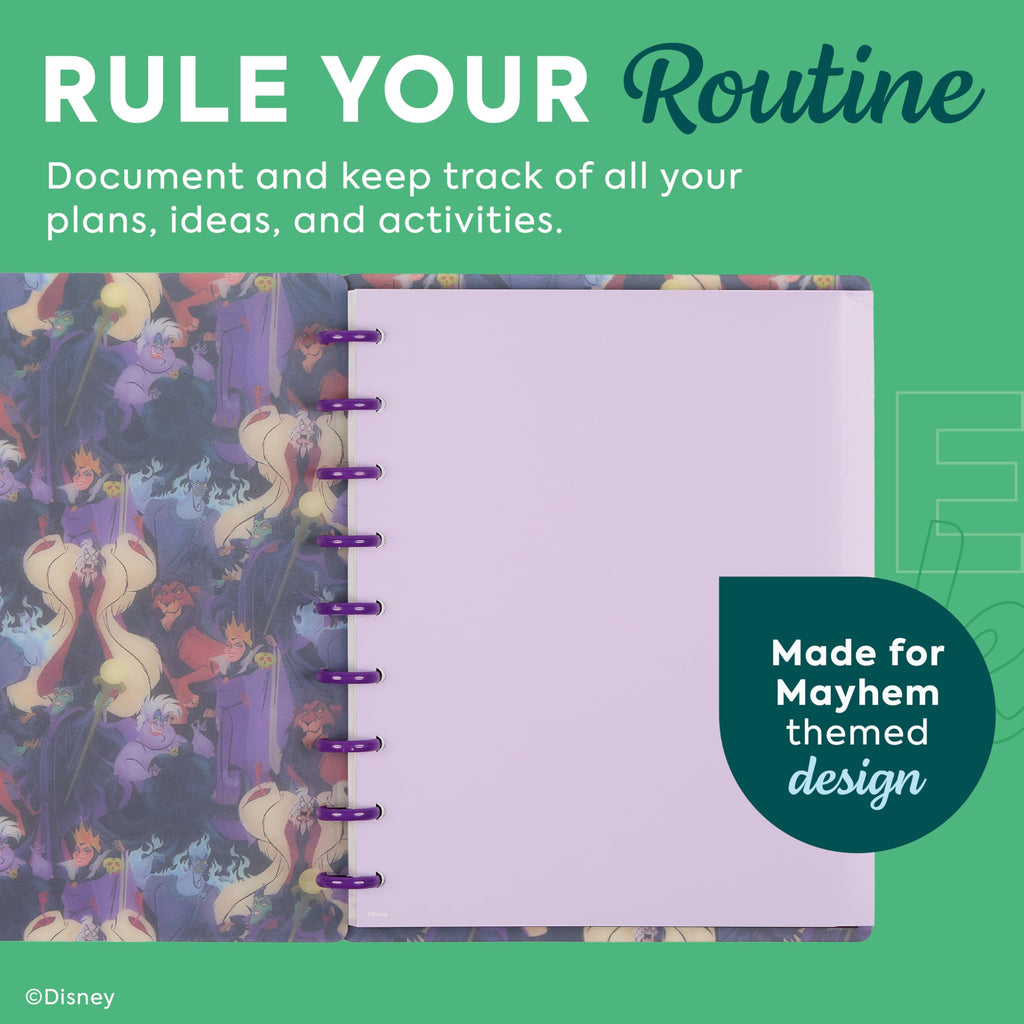 Happy Planner Disney’s Villains Notebook for Office, School or Journaling, Disc-Bound Notebook, Classic Sized, 60 Dot-Lined Pages, Made for Mayhem