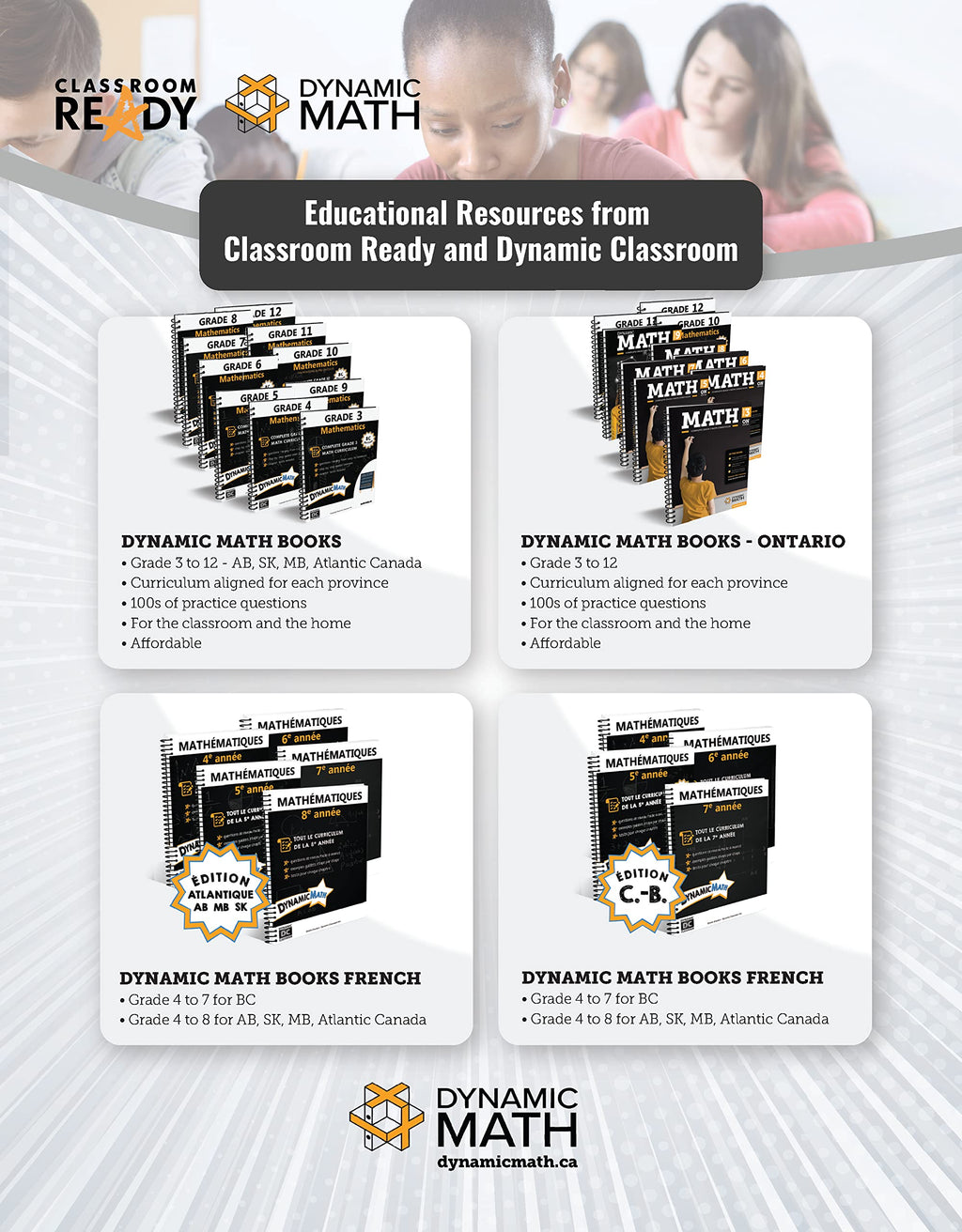 Dynamic Math Workbook - Complete Grade 10 Mathematics Curriculum Aligned for AB, SK, MB, NU, NT, PE, NB, & NL.