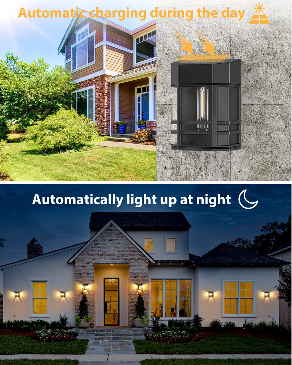Woolmug Solar Fence Lights Outdoor, 2 Pack Retro Solar Deck Lights Outdoor Waterproof with Edison LED Bulbs, Solar Powered Wall Lights for Garden Fence Backyard Decor Post Patio (Warm White)