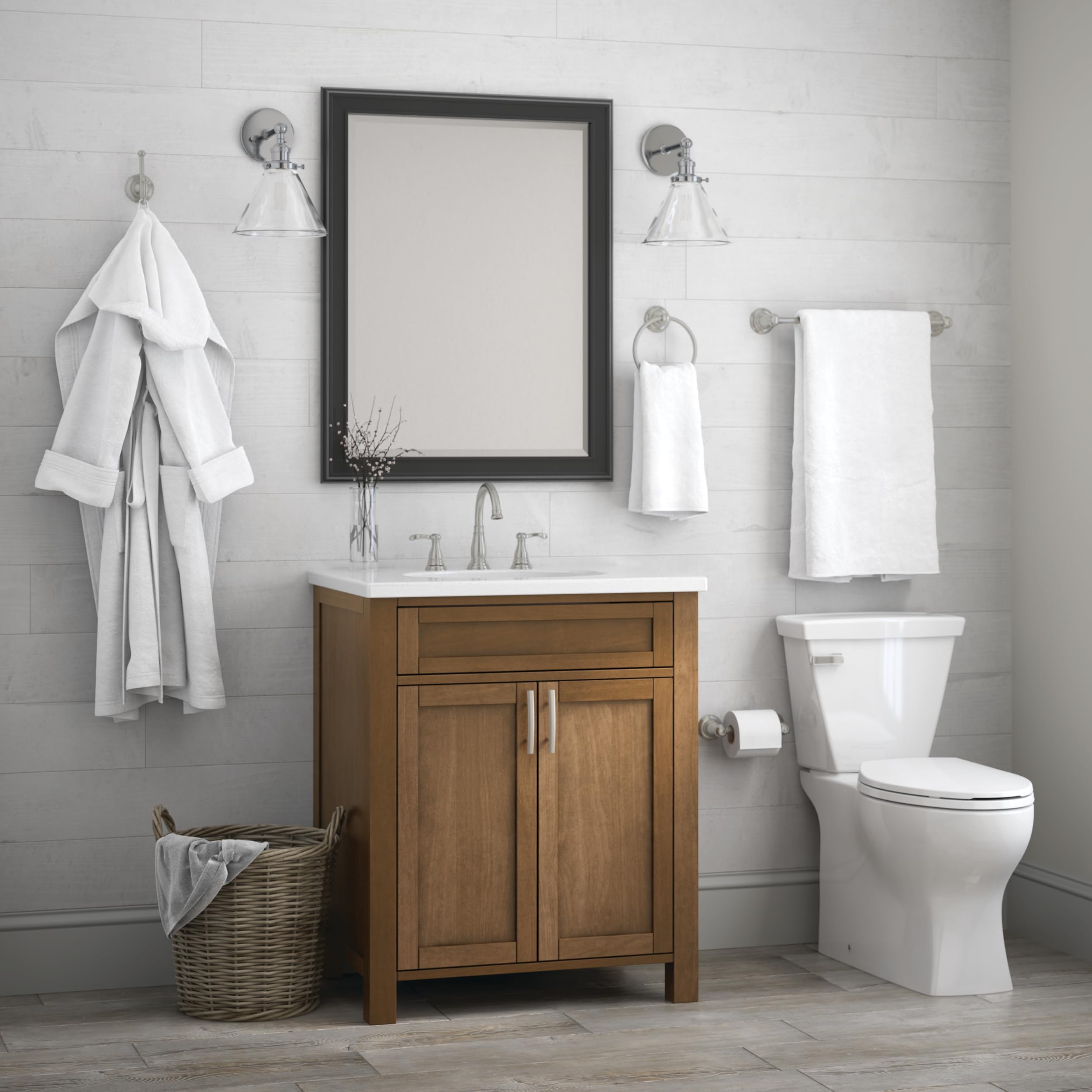 Delta PTR50-BN Porter Bath Hardware Accessory Toilet Paper Holder, SpotShield Brushed Nickel