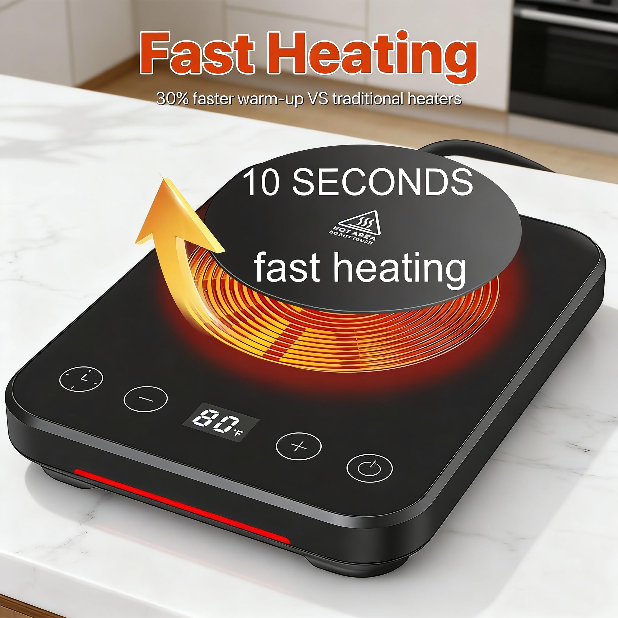 Sourdough Starter Warmer Mat, 70-100℉ Adjustable with 1℉ Precision Warming Heating Pad for Proofing Bread for Home Baking with US Plug, 0-12H Timer, Memory Function (Black)