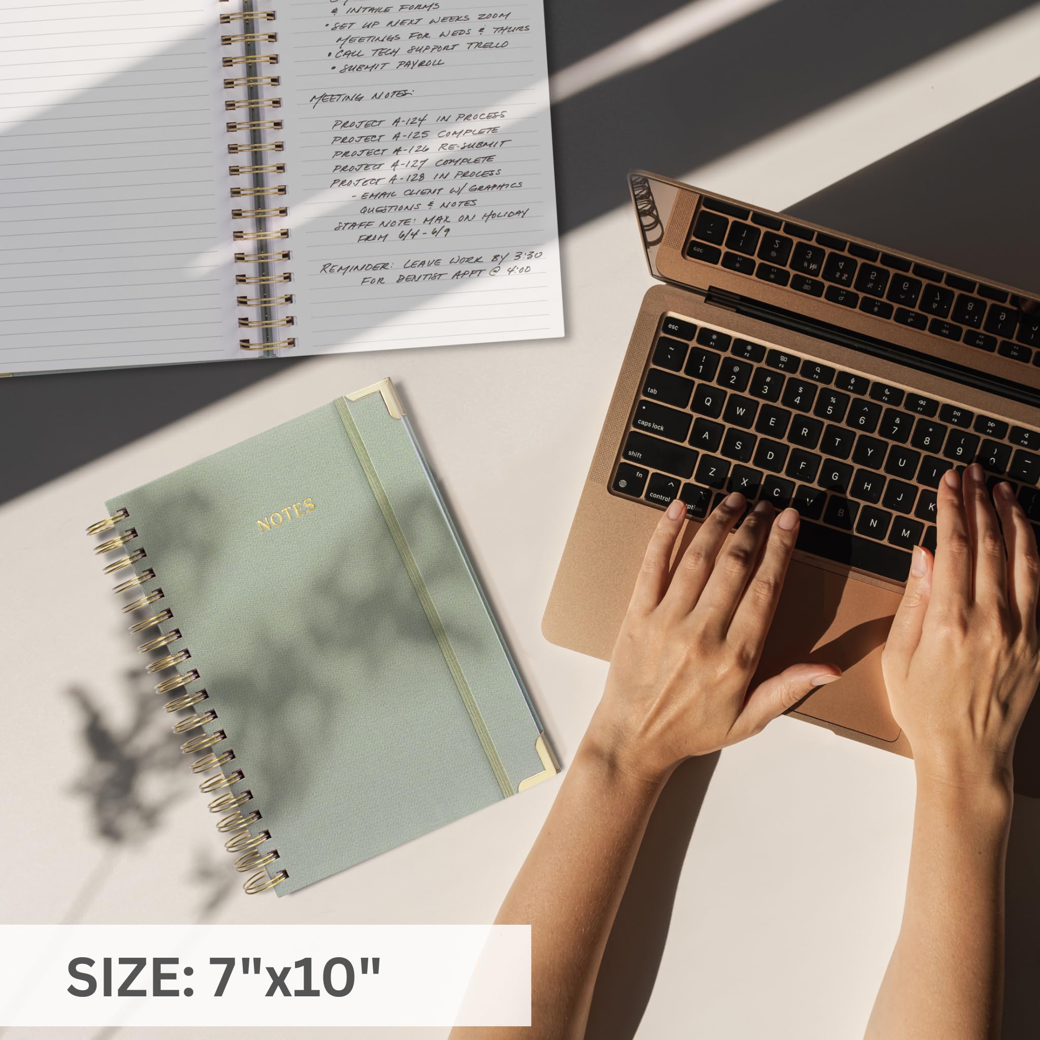 Aesthetic Thick Spiral Notebook Journal For Women in B5 Format - Modern Linen Hardcover College Ruled Note Book With 300 Lined Pages - Perfect For Writing And Staying Organized at Work or School