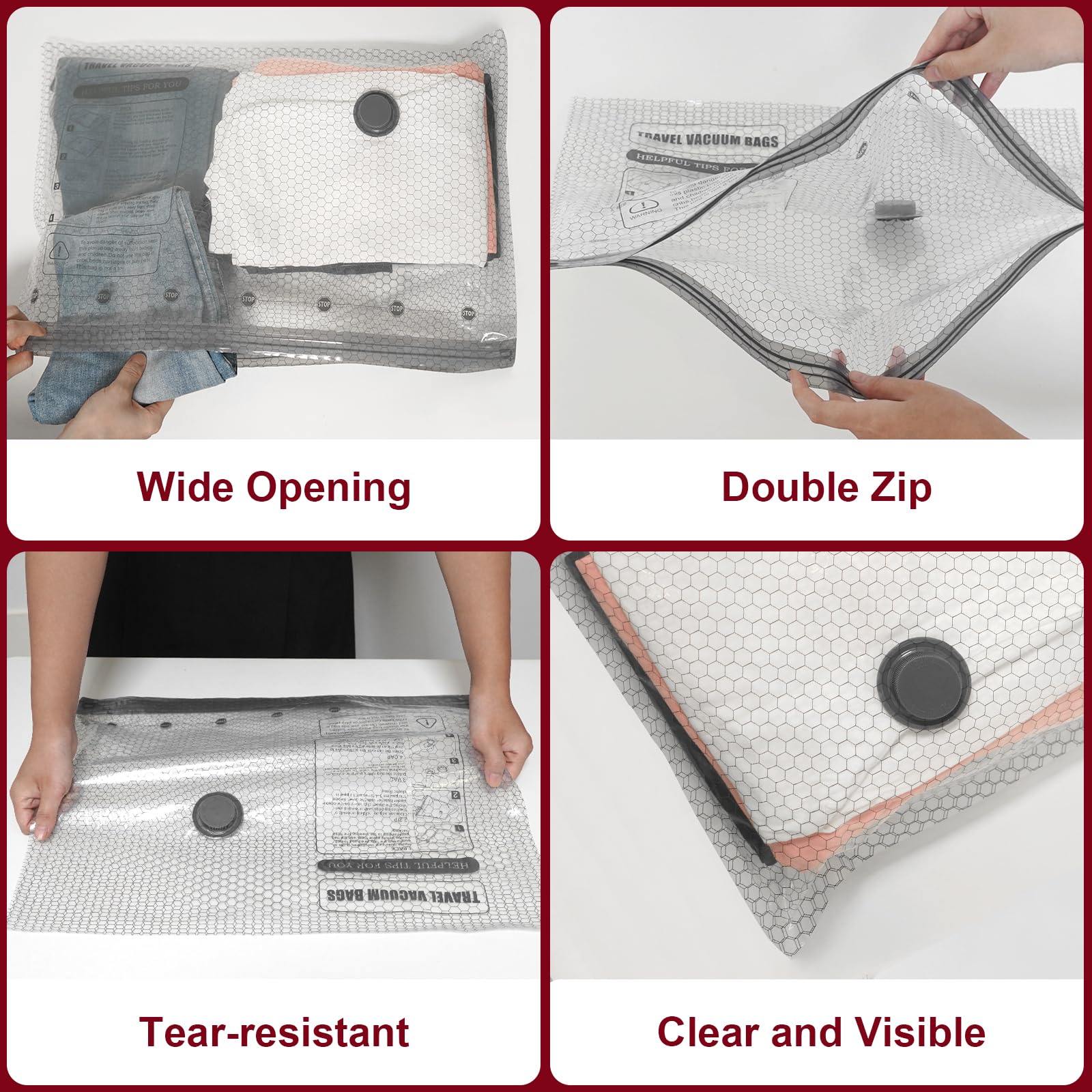Teilybao Vacuum Storage Bags with Portable Electric Pump,Space Saver Sealer Bags, Airtight Compression Bags for Clothes, Pillows, Comforters, Blankets, Bedding(15 Pack)