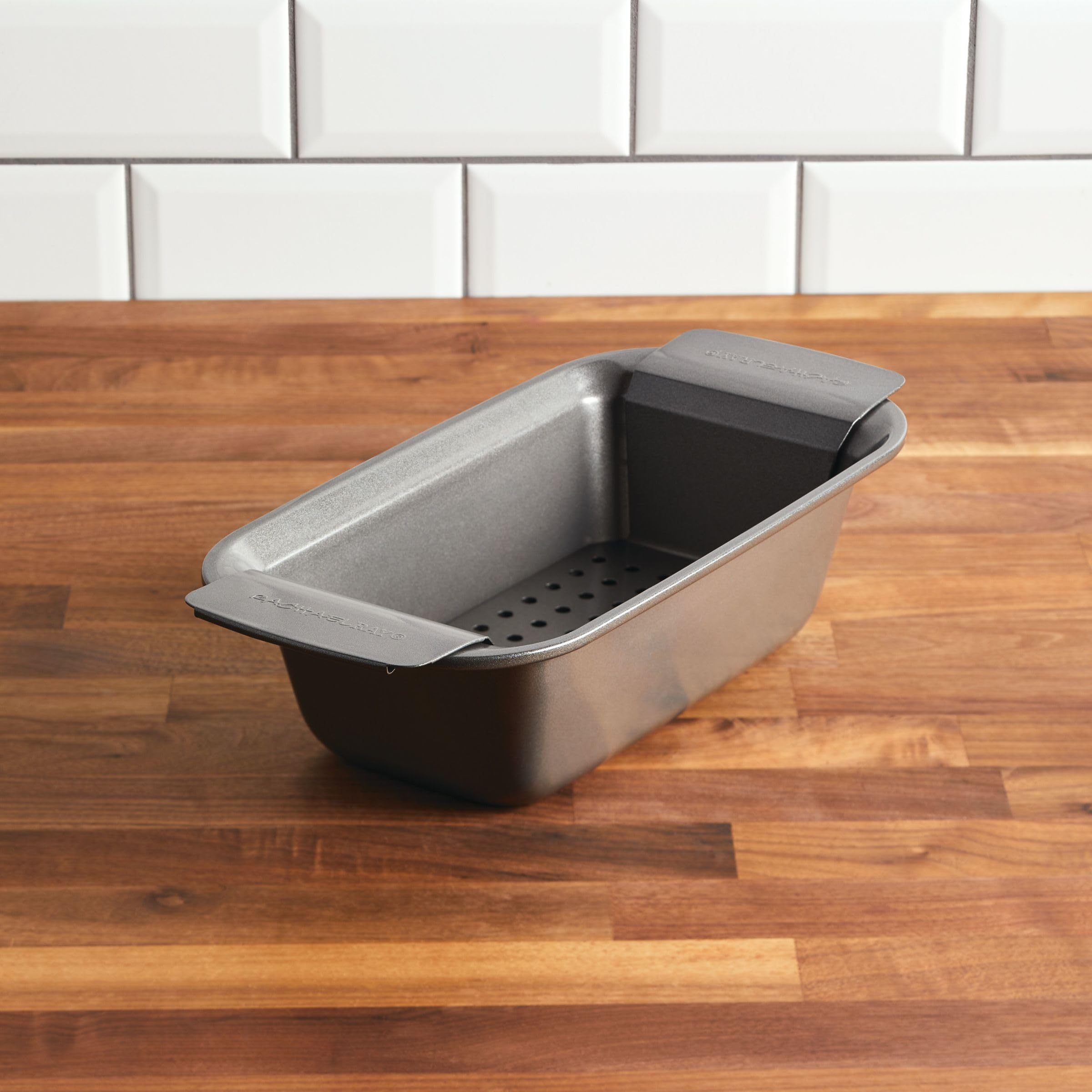 Rachael Ray 47364 Meatloaf Pan, 9" x 5", Gray