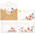 Crisky Gold Foil Cute Bear Thank You Cards Blank Inside with Envelopes and Stickers, 50 Pack Animal Thank You Cards for Baby Showers, Birthdays, Friendsgiving