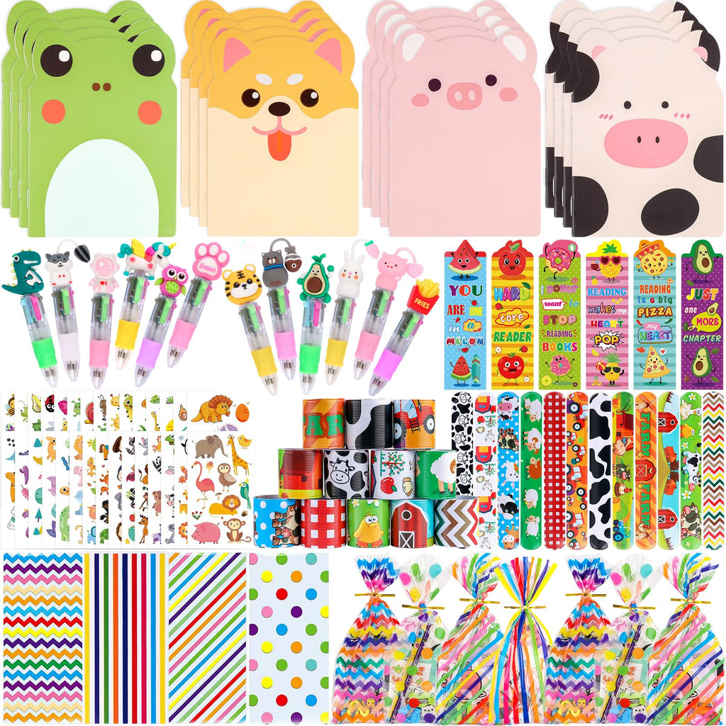 Stationery Party Pack, 12Pack Birthday Goodie Bags with Multicolor Pen Mini Notebooks for Goodie Bag Classroom Gifts Class Rewards Prizes