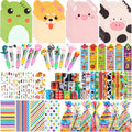 Stationery Party Pack, 12Pack Birthday Goodie Bags with Multicolor Pen Mini Notebooks for Goodie Bag Classroom Gifts Class Rewards Prizes