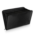Expanding File Folder Important Document Organizer Fireproof & Waterproof Document Bag with A4 Size 3 Pockets Zipper Closure Non-Itchy Silicone Coated Portable Filing Wallet Pouch(14.3inx9.8inx1.6in)