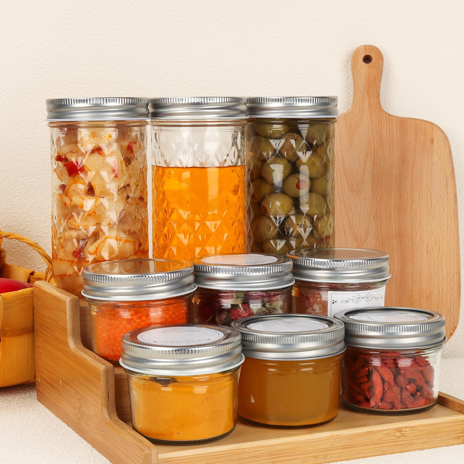 12 oz Regular Mouth Mason Jars with Airtight Lids and Bands,12 Pack Glass Canning Jars for Pickling,Fermenting, 350ml Preserving Jars for Jam,Honey,Fruits Storage