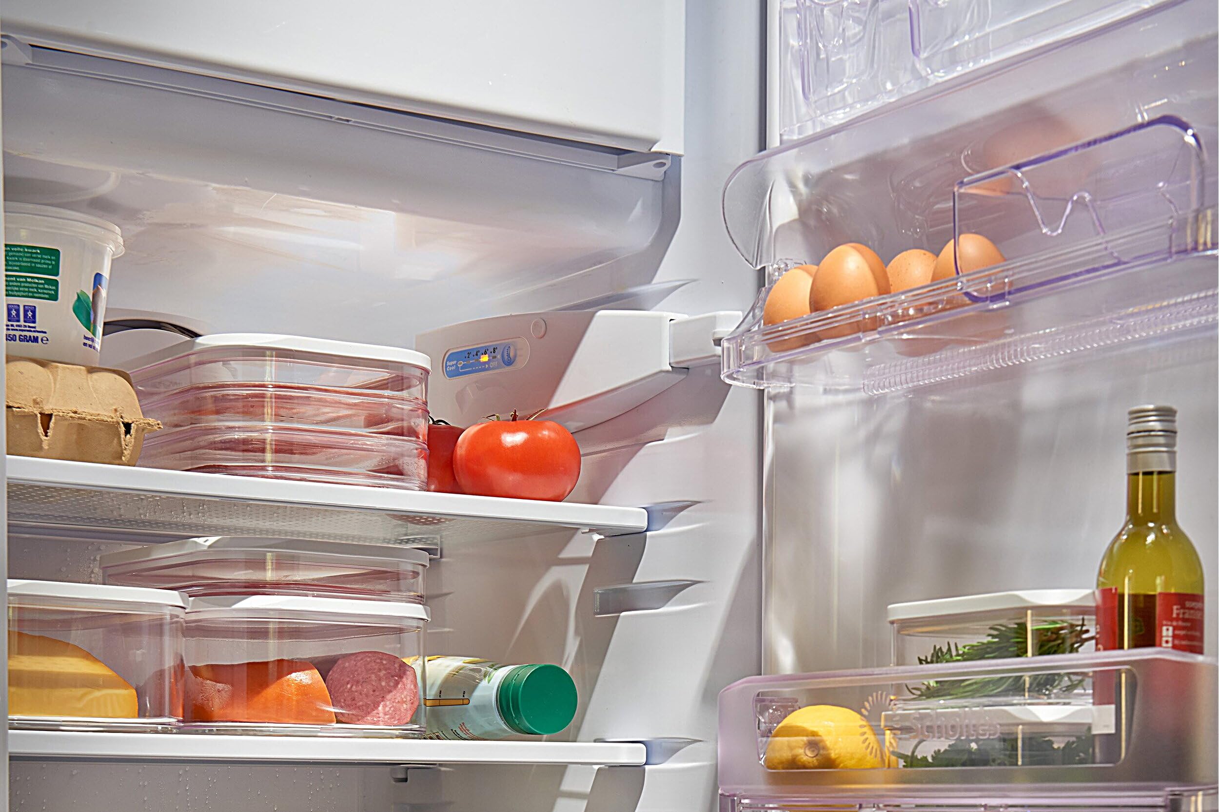 Mepal Modula Rounded Stackable Food Storage Box | 3 Compartments with 1 Universal Transparent Framed Lid | Ideal for Cold Cuts, Cheese, and More | BPA-Free, Nordic White (17oz/500ml)