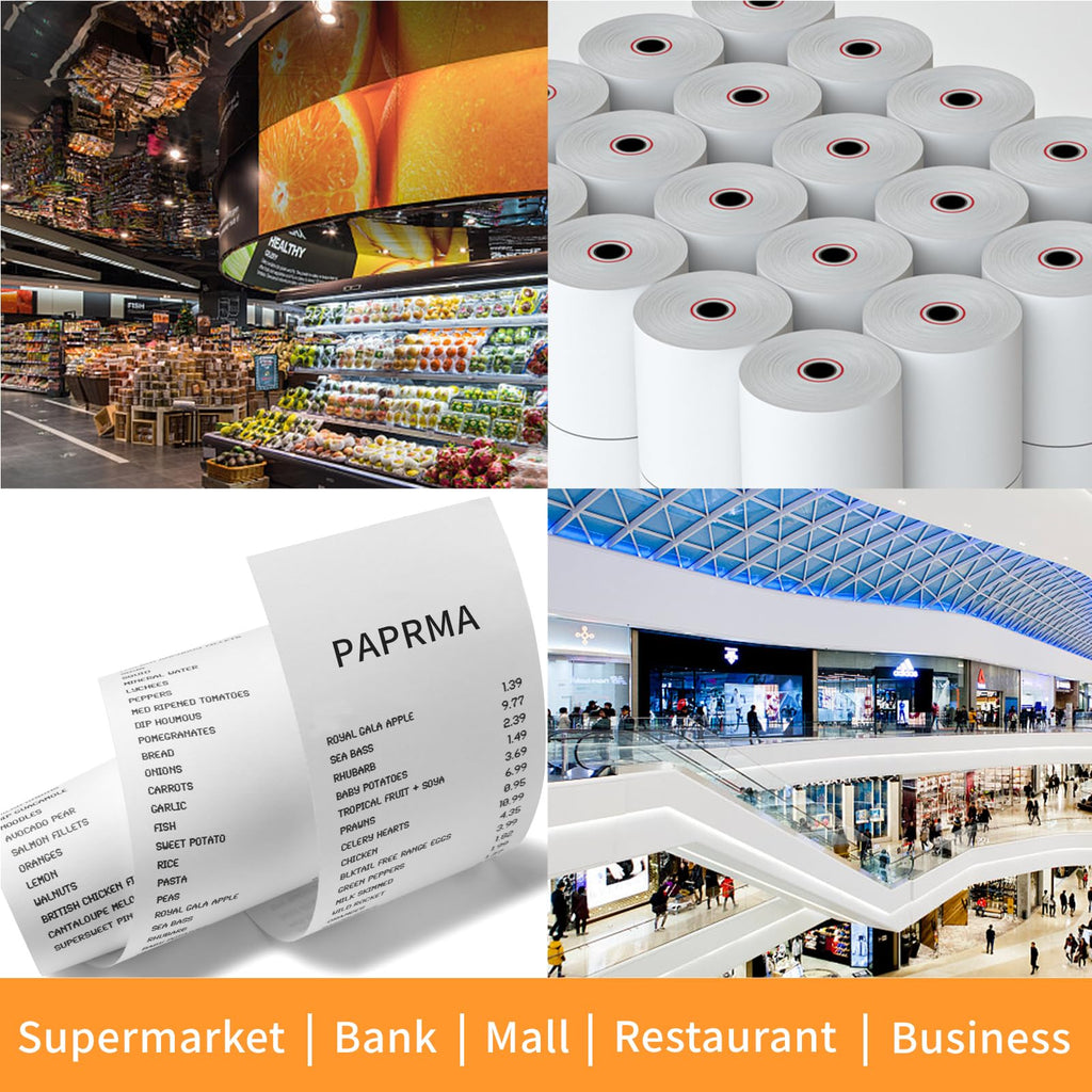 PAPRMA 2 1/4'' x 50' Thermal Paper 50 Rolls, PAPRMA 2.25x50ft Receipt Paper POS Cash Register Paper for Credit Card Machine Square Terminal Clover Mini