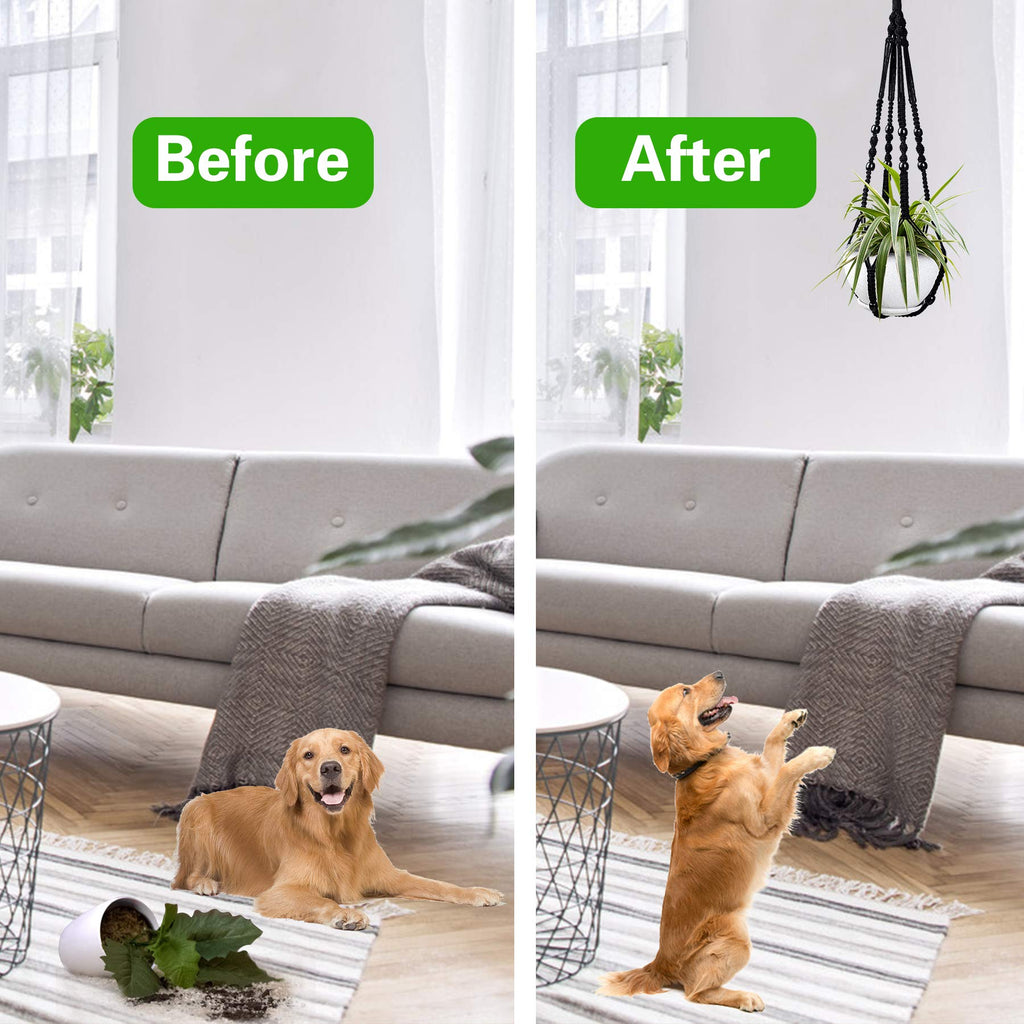 Augshy Macrame Hanging Planter, Set of 2 Hanging Planters, Indoor Outdoor Decor Handmade Hanging Plant Holder(35 Inch)