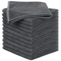 Sinland 12Pack Microfiber Cleaning Cloths All-Purpose Soft Dish Cloth Absorbent Cleaning Rags Lint Less Car Cloth Cleaning Towels for Home, Kitchen, Office 12 Inch X 12 Inch Grey