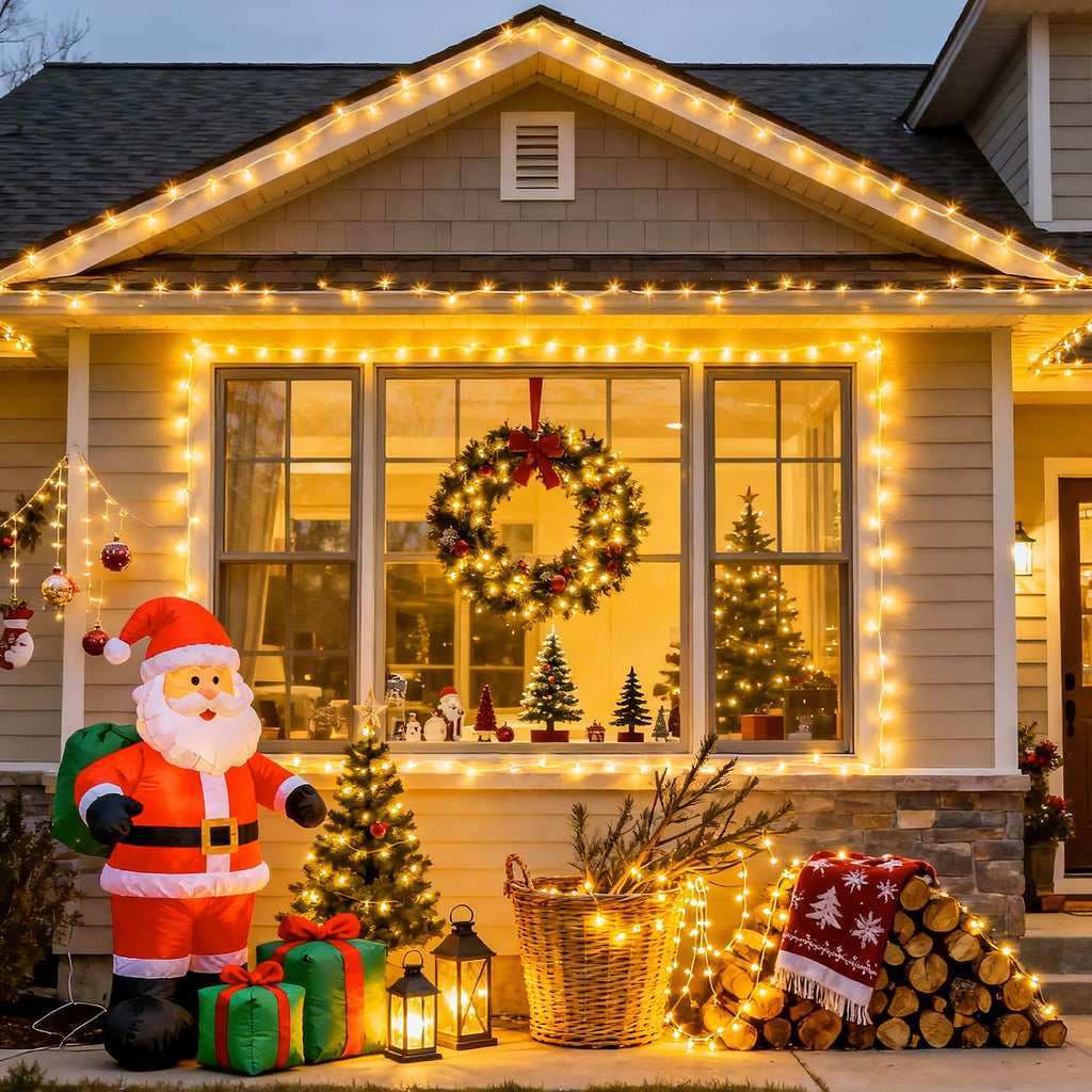 JMEXSUSS Warm White Indoor String Lights for Bedroom, 8 Modes Plug in Twinkle Fairy Lights, 33ft 100LED Christmas Lights Outdoor Waterproof Clear Wire