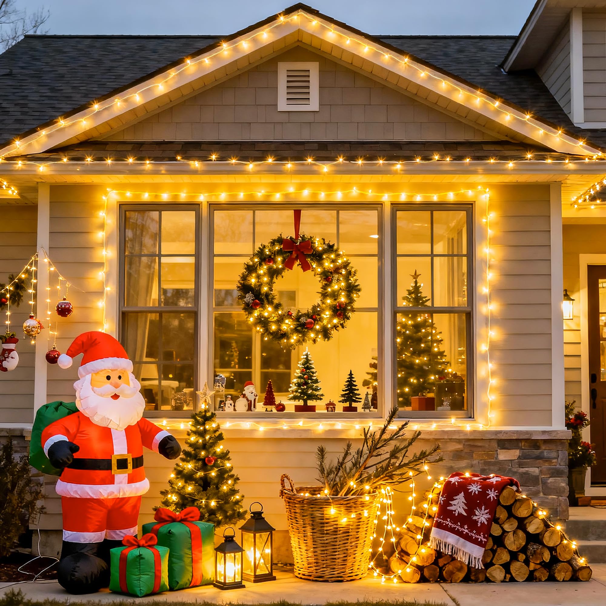 JMEXSUSS Warm White Indoor String Lights for Bedroom, 8 Modes Plug in Twinkle Fairy Lights, 33ft 100LED Christmas Lights Outdoor Waterproof Clear Wire
