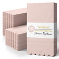 Party Solids Peach Scalloped Napkins Disposable 100 Pcs 3-Ply Peach Scalloped Dinner Napkins Disposable Decorative for Dinners & Parties, Paper Guest Towels for Bathroom & Party Supplies