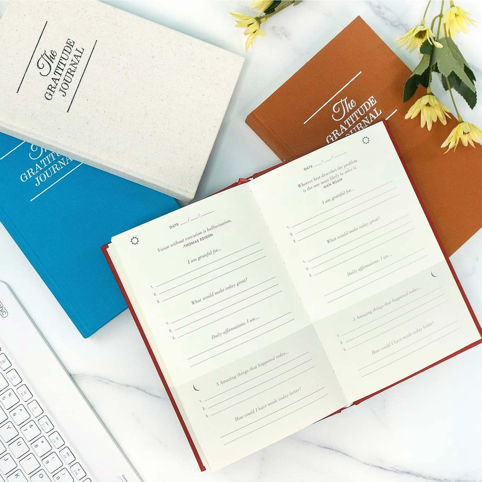 Gratitude Journal, Self Care Journal, A5 Premium Thickened Hardcover Notebook- Daily Gratitude Journal for Happiness, Mindfulness, and Reflection, Undated Life Planner, Daily Planner, Weekly Planners and Organisers