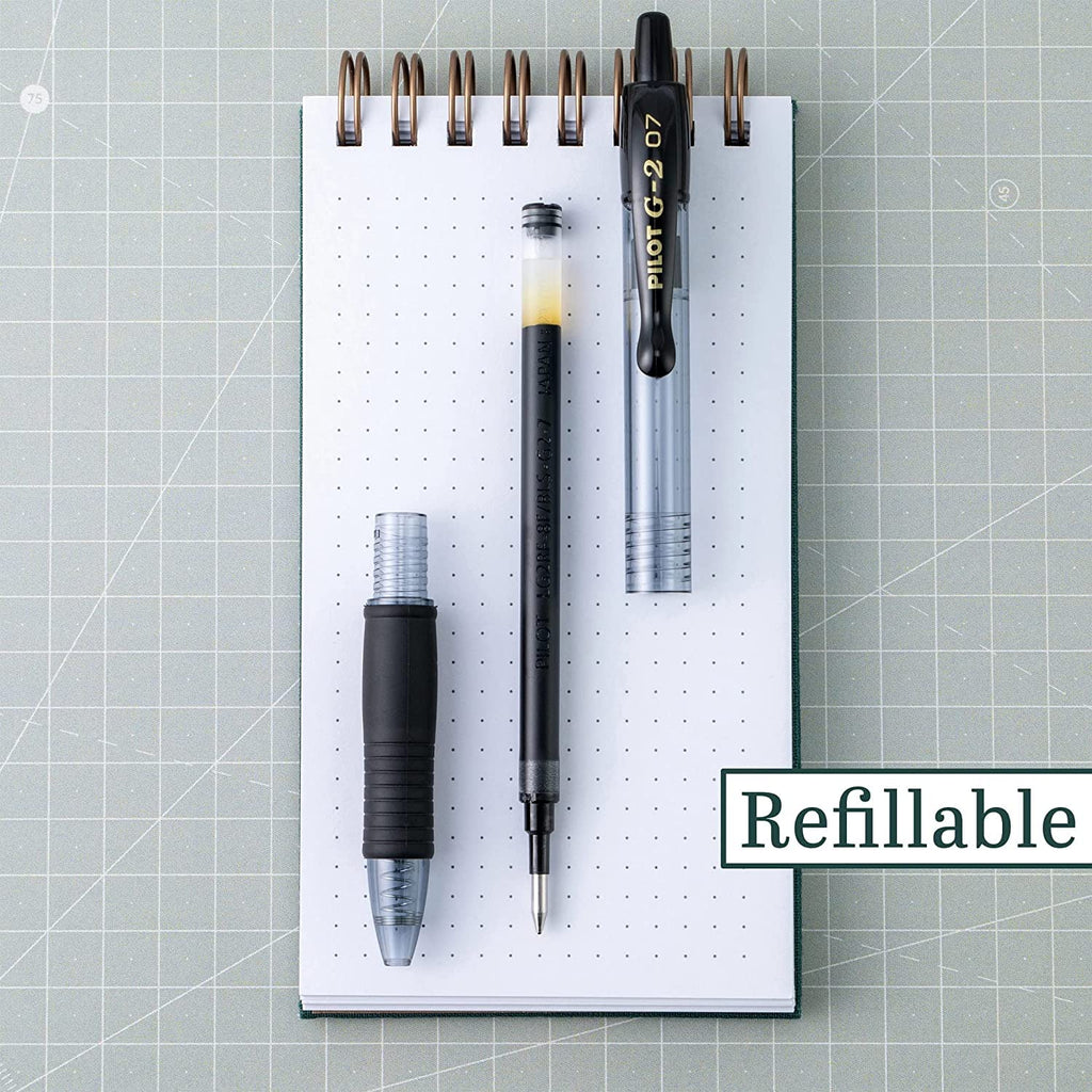 PILOT G2 Premium Refillable & Retractable Rolling Ball Gel Pens, 0.7mm Fine Point, 6 Black and 4 Blue Pens (Pack of 1, 10 Count Total)