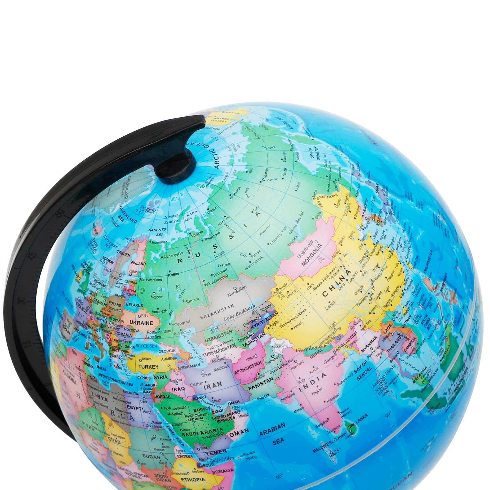 EXERZ 8" (20cm) World Globe Political Map - English Map - Educational Geographic School Globe - 20cm Diameter