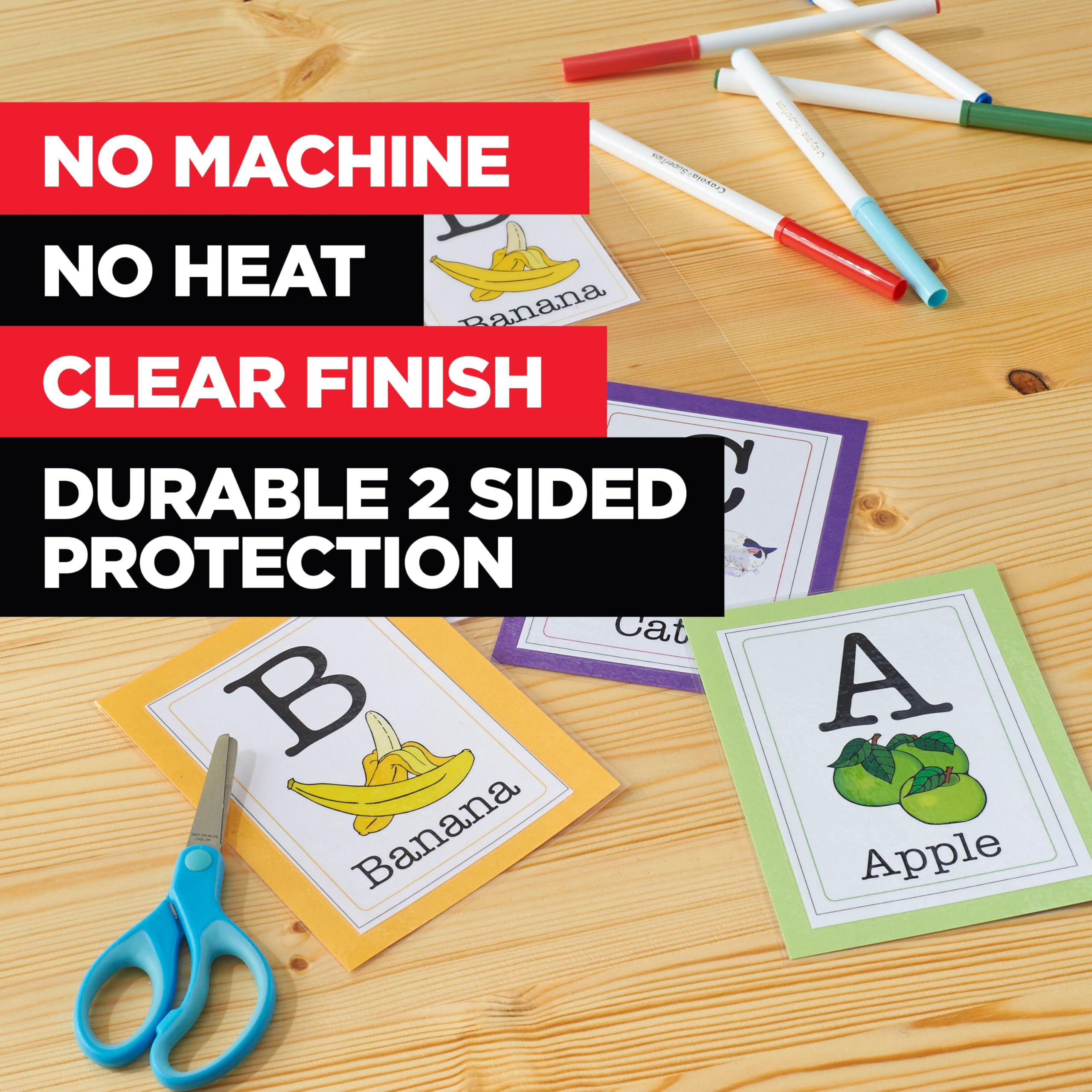 Scotch Self-Sealing Laminating Pouches, 9.5 mil, 2 7/16 x 3 7/8, Business Card Size, Pack of 25