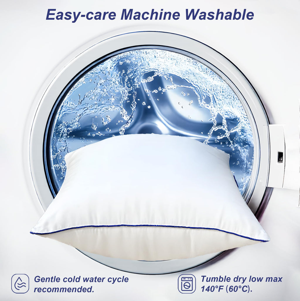 Wuuyuef 18x18 Pillow Inserts Set of 2, Hypoallergenic Machine Washable Fluffy Microfiber Cushions, Premium Soft Throw Pillow Stuffer for Couch, Sofa – White