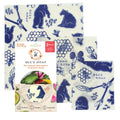Bee's Wrap Beeswax Wraps for Food - 3 Pack of Assorted Beeswax Wraps - Small, Medium & Large Wrap - Made in USA Reusable Natural Food Wrap - Bees & Bears Print