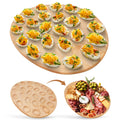 Namre' Wooden Deviled Egg Tray 24 Holes, 15 x 12in - Reversible Deviled Egg Platter & Charcuterie Board - Premium Quality Beechwood Deviled Egg Holder Ideal for Easter - Cutting Board Serving Tray