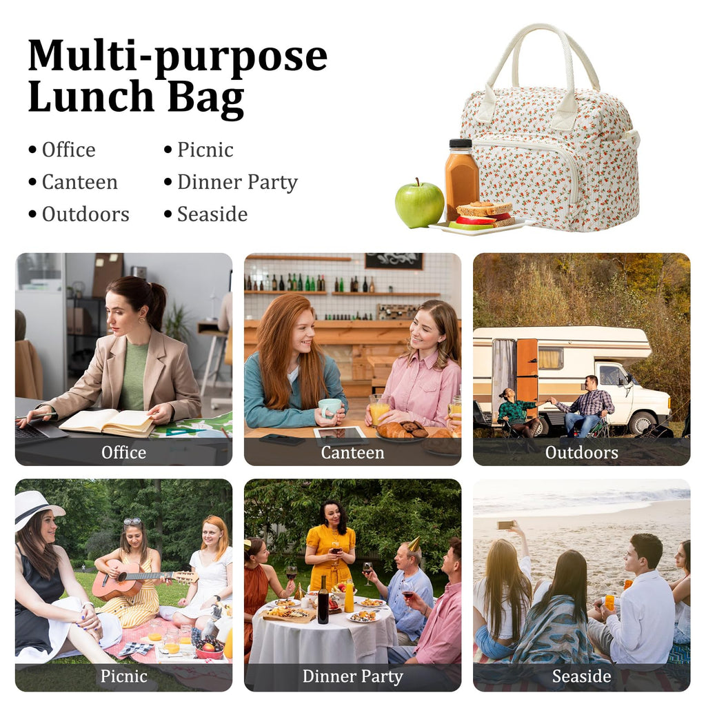 MEXS Insulated Lunch Bag for Women Men Large Reusable Lunch Box Adult Leakproof Portable Cooler Tote Bags for Work Picnic