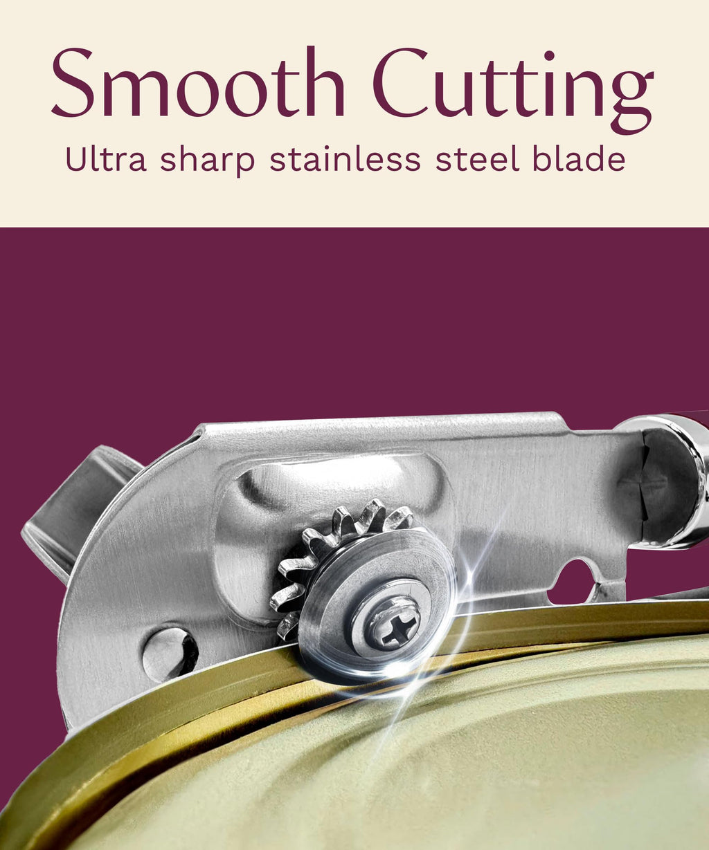 Graceliving Premium Multifunction Magnetic Manual Can Opener and Bottle Opener, Heavy Duty Stainless Steel Sharp Cutting Blade and Oversized Easy Turn Knob, Soft-Touch Handle, Kitchen Use, Mauve